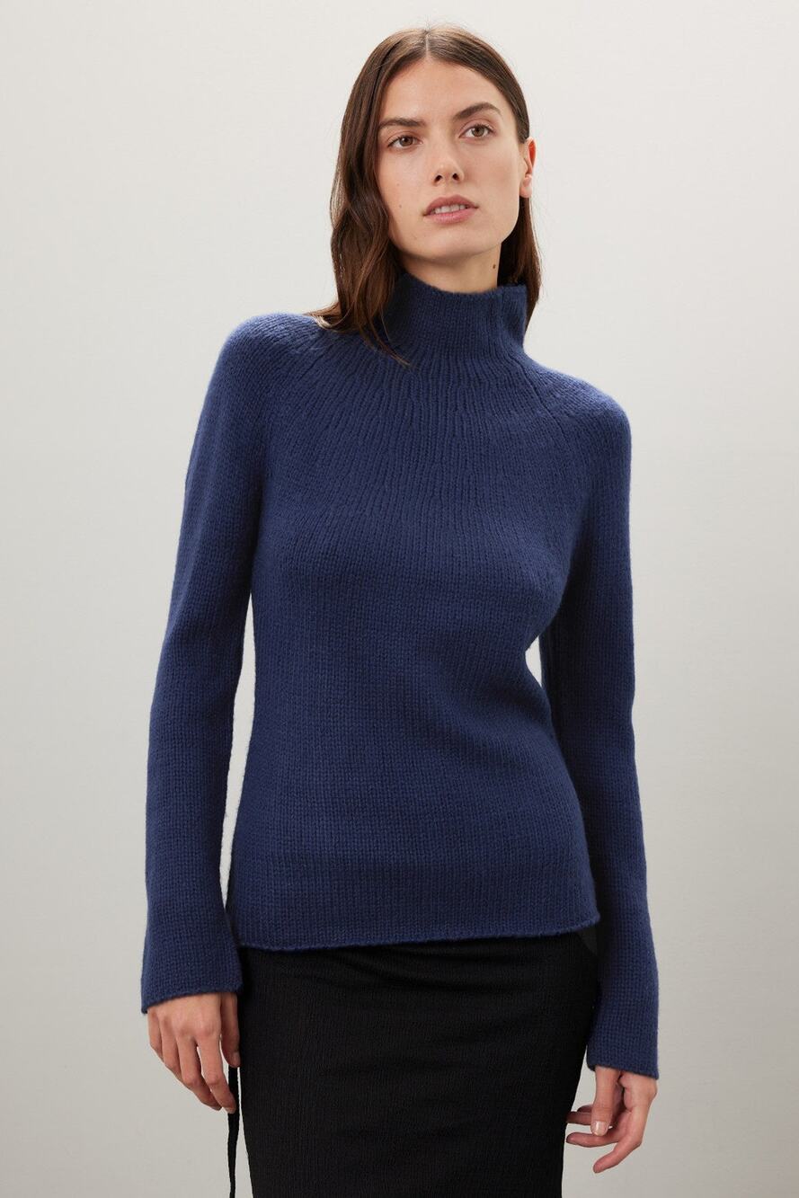 Marina Moscone x RTR - Navy Turtleneck Sweater - Size Small